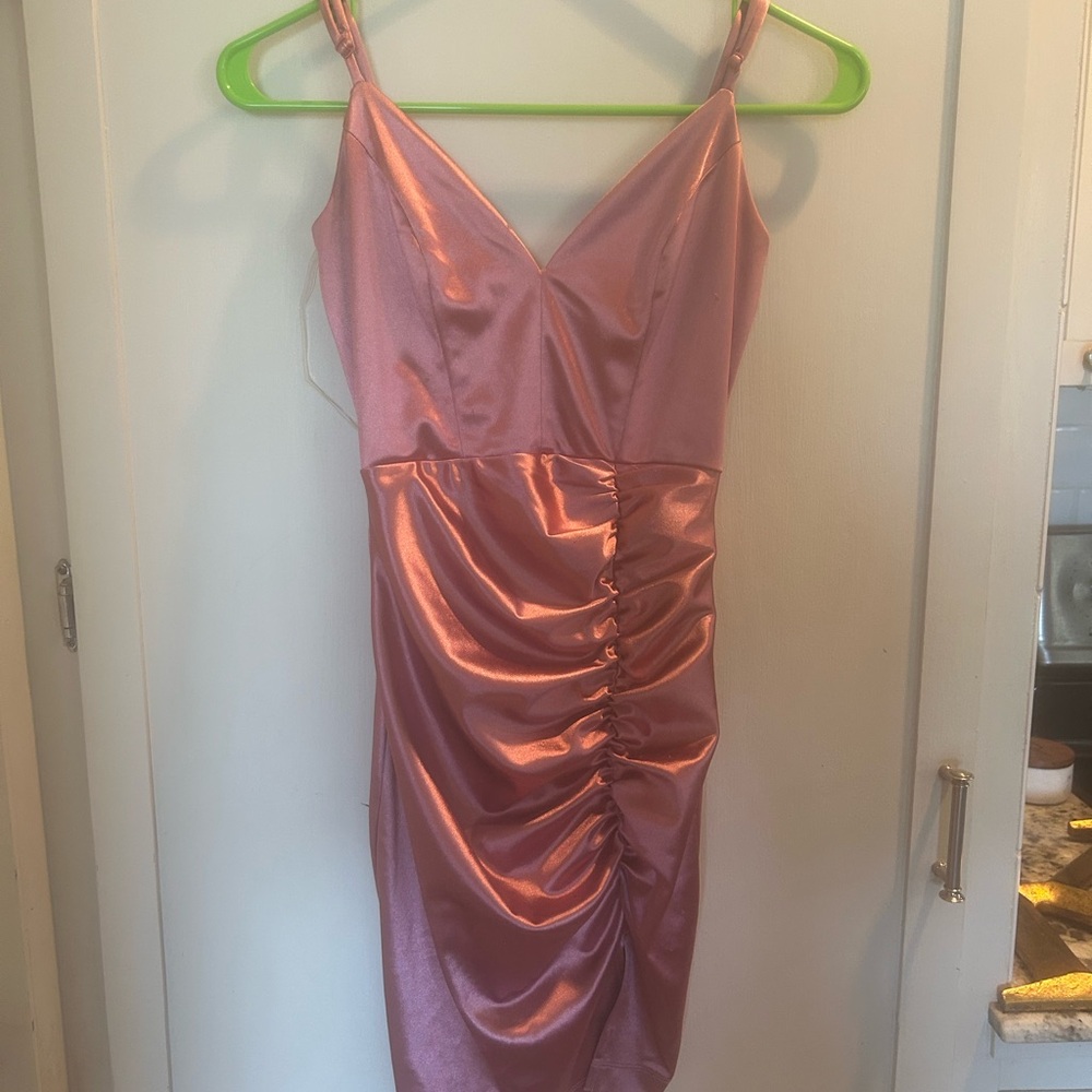 Honey and Rosie Shimmering Pink Mini Dress